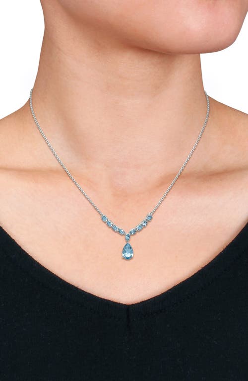 Shop Delmar Semiprecious Stone Pendant Necklace In Blue