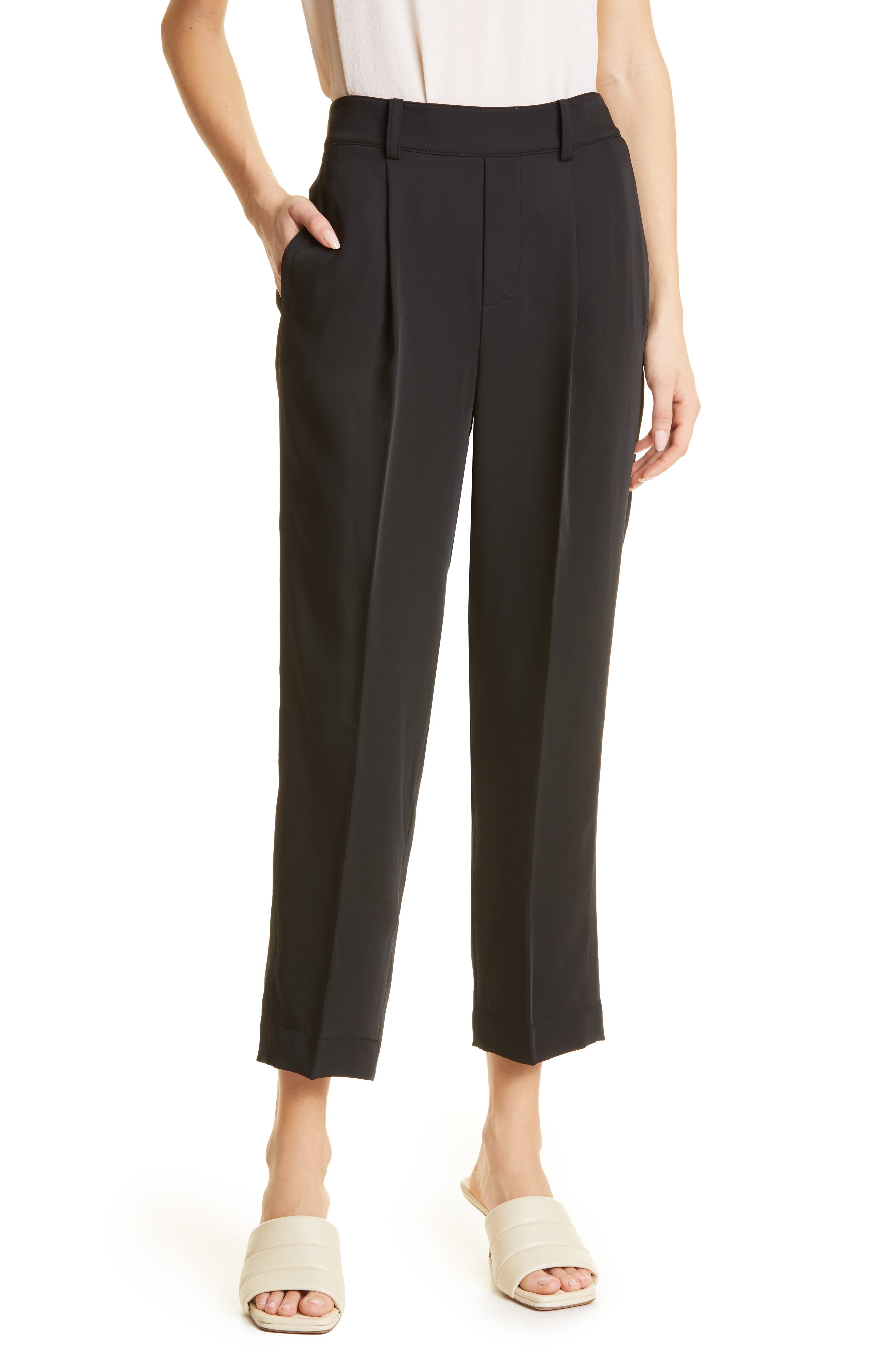 Tapered-leg tailored trousers