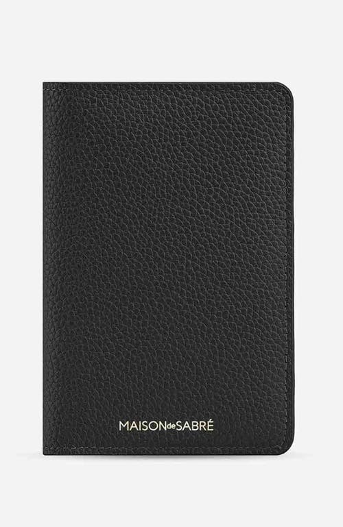 Maison De Sabre Maison De Sabré Leather Passport Holder In Black Caviar