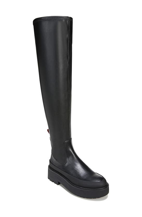 Franco Sarto Balin Womens Leather Tall Knee-high Boots In Black