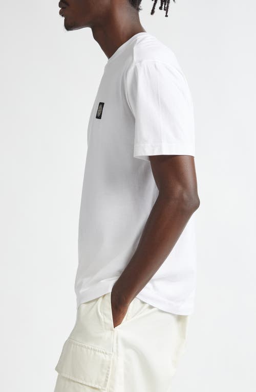 Shop Stone Island Logo Patch Cotton T-shirt In White
