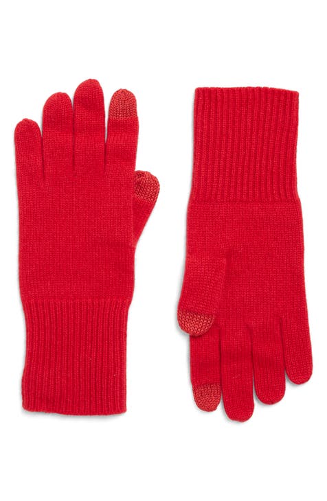 cashmere gloves red