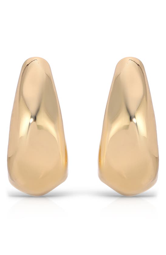 Ettika Essential Hammered Hoop Earrings In 18k Gold Plated In Gold