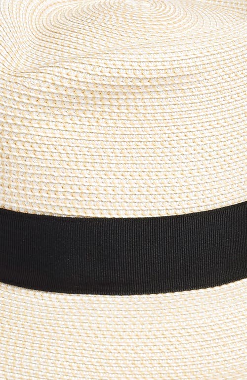 Shop Eric Javits Classic Squishee® Straw Packable Fedora Sun Hat In Cream/black