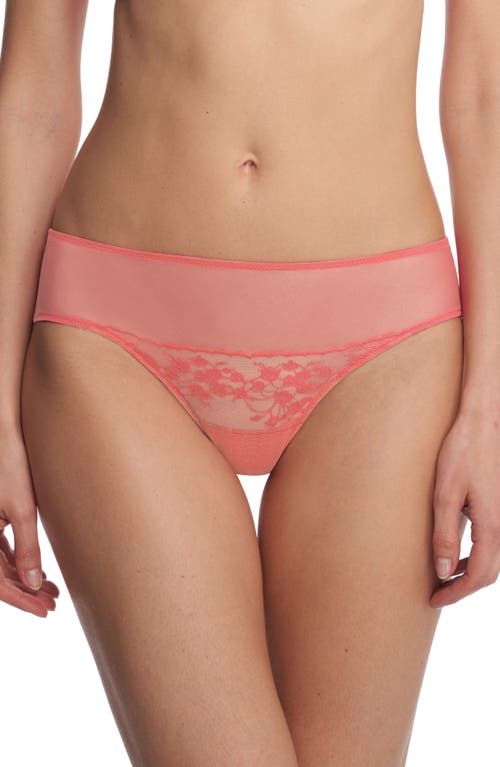 Shop Natori Cherry Blossom Lace Briefs In Peach Rose