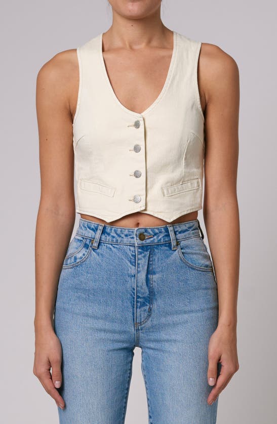 Shop Rolla's Dallas Stretch Denim Vest In Buttercream