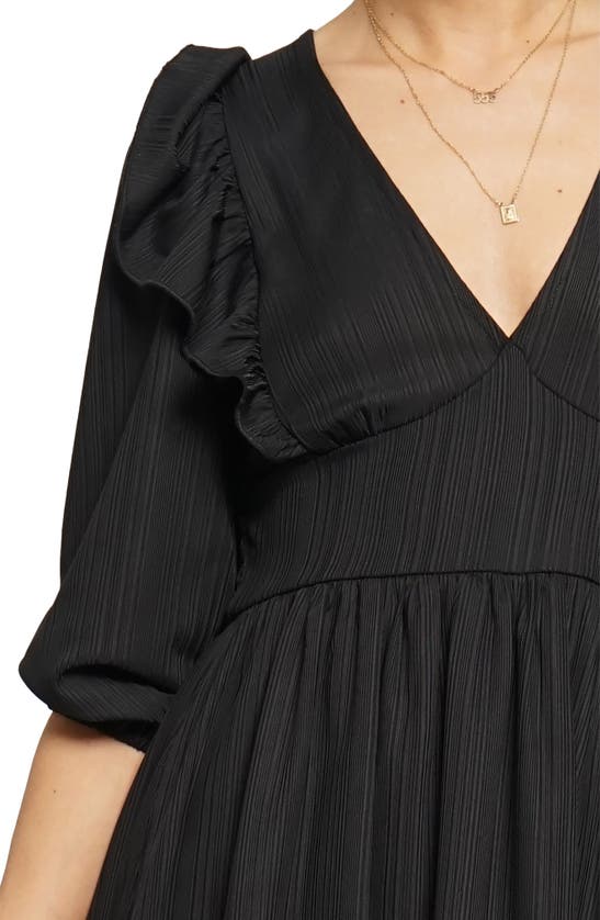 Shop Know One Cares Ruffled Fit & Flare Dress In Black