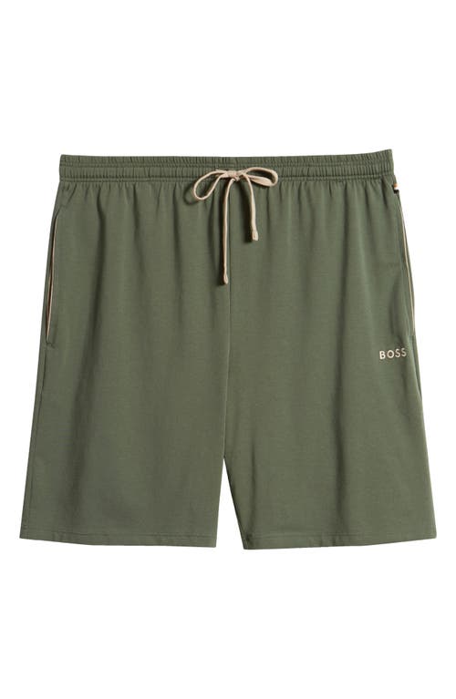 Shop Hugo Boss Boss Drawstring Waist Shorts In Dark Green