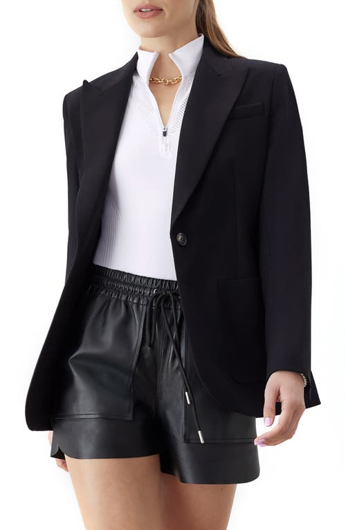 Luxe One-Button Blazer in Black Beauty