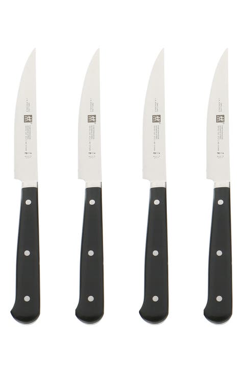 Misen Steak Knives Set of 4 - Serrated Steak Knife Set - Four  Stainless Steel Serrated Steak Knives - Black: Home & Kitchen