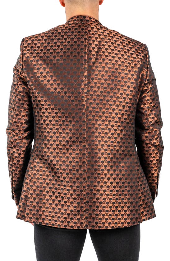 Shop Maceoo Skull Repeat Sport Coat In Orange