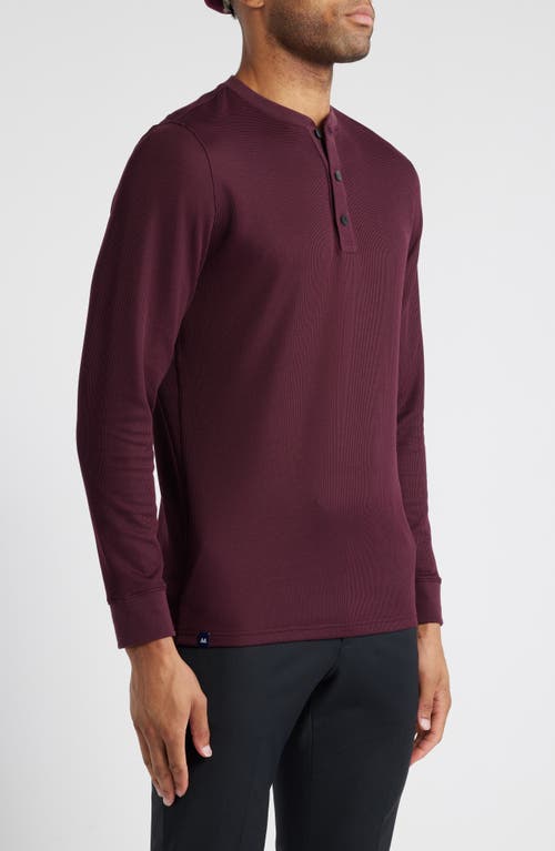 Mizzen + Main Mizzen+main Henderson Long Sleeve Performance Henley In Wine Solid