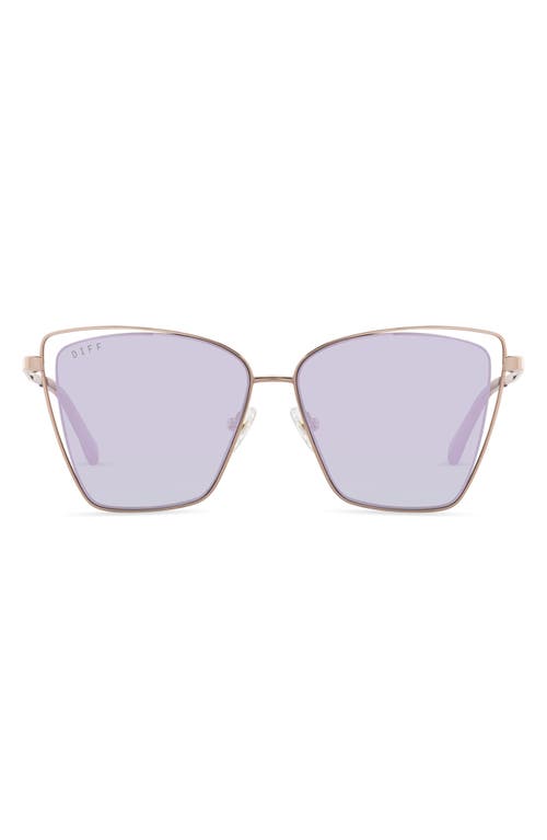 DIFF Becky III 57mm Cat Eye Polarized Sunglasses in Rose Gold