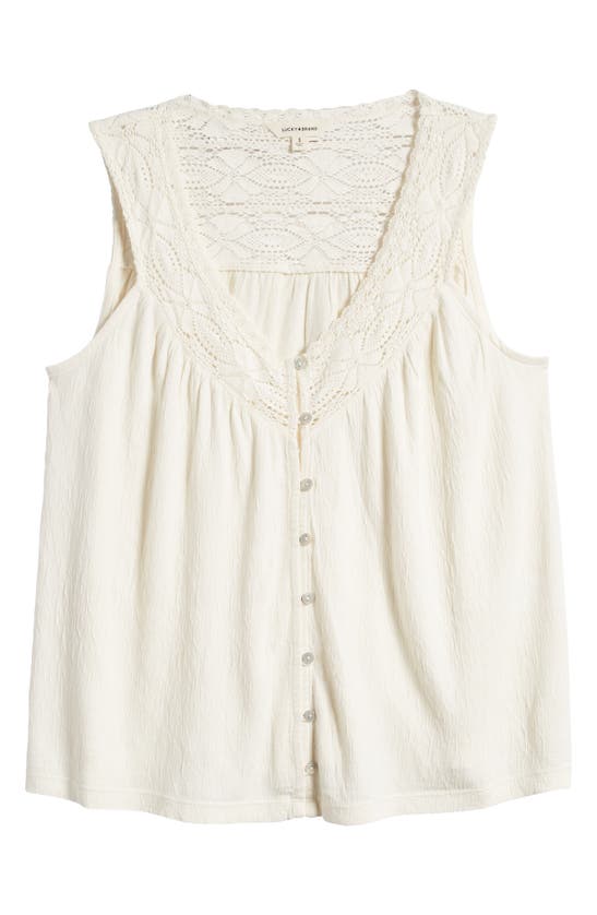 Shop Lucky Brand Lace Trim Tank In Whisper White
