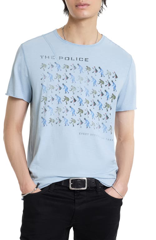 John Varvatos The Police Raw Edge Graphic T-Shirt Vapor Grey at Nordstrom,