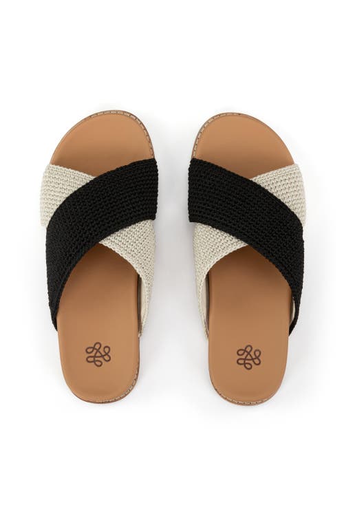 Shop The Sak Penelope Slip On Sandal In Black/ecru Block