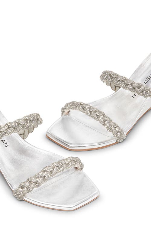 Shop Stuart Weitzman Highshine 50 Wedge Slide Sandal In Silver