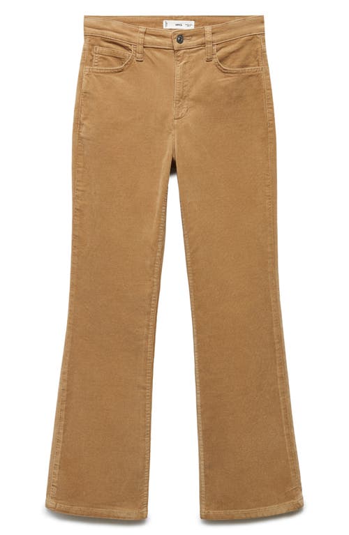 MANGO Crop Flare Corduroy Jeans Medium Brown at Nordstrom,