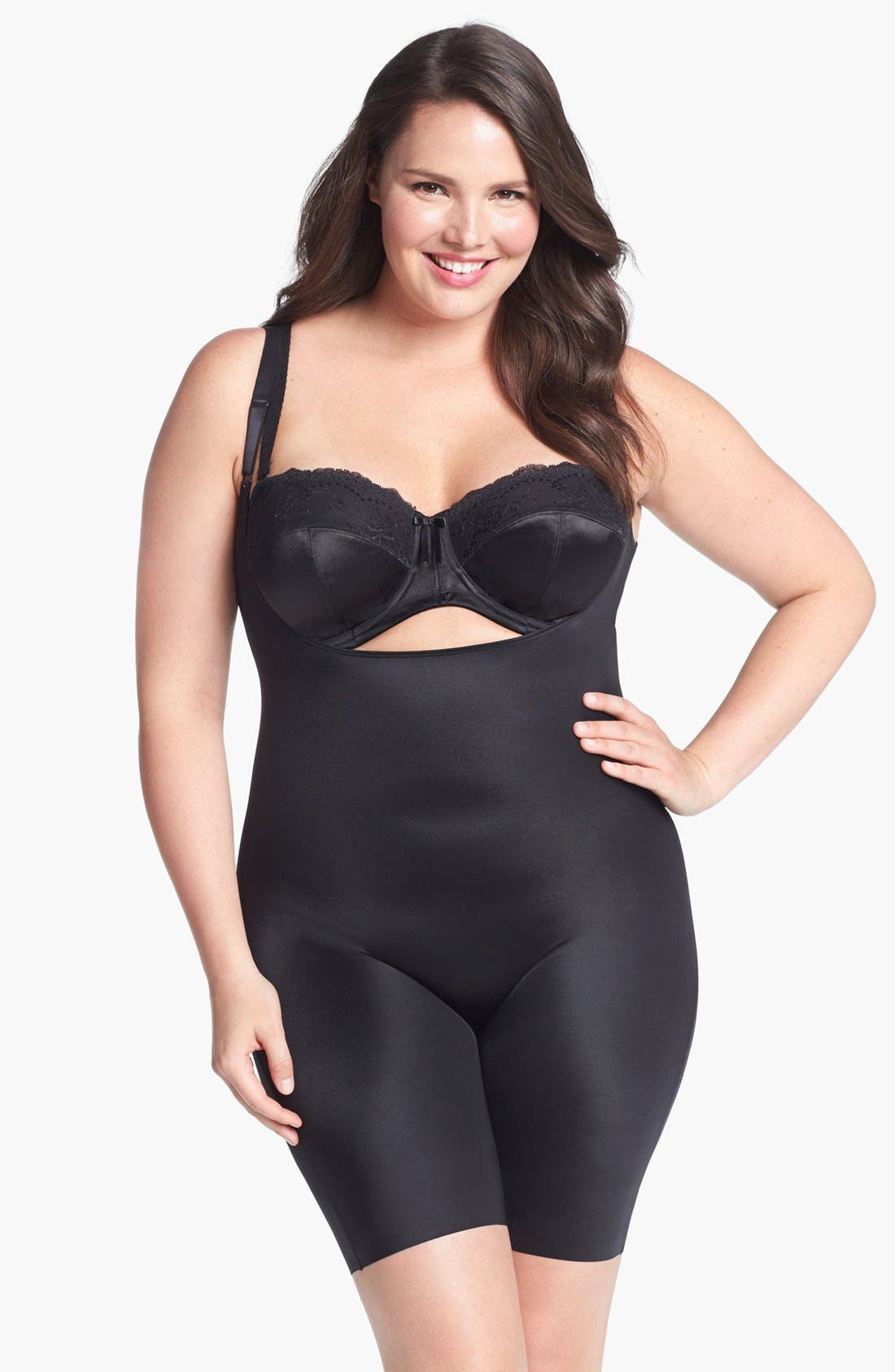 SPANX® 'Slimplicity' Underbust Mid Thigh Bodysuit Shaper (Plus Size