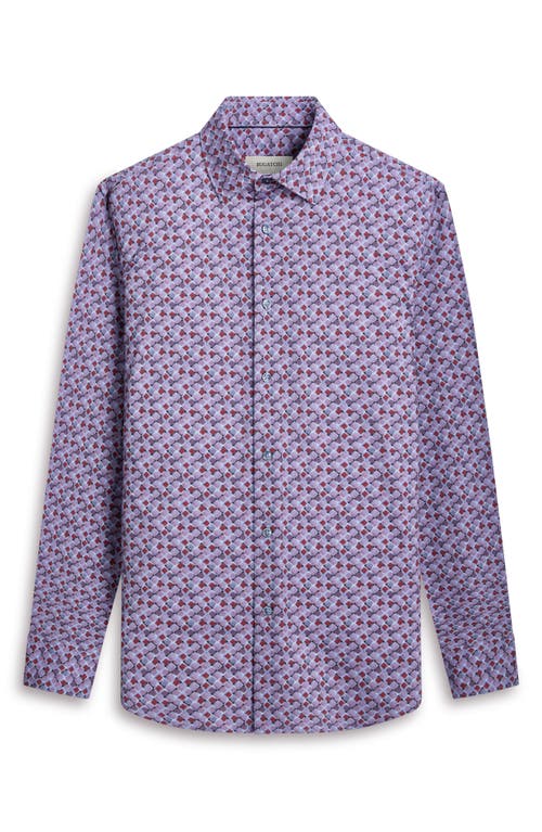 Bugatchi James Ooohcotton® Diagonal Check Button-up Shirt In Ruby