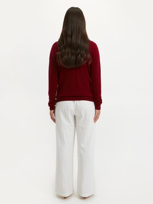 Shop Gobi Cashmere V-neck Cardigan In Bordeaux