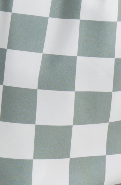 Boardies Nico Checkerboard Swim Trunks In Green/cream