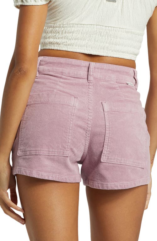 Billabong Free Fall Stretch Cotton Corduroy Shorts In Lilac Fog