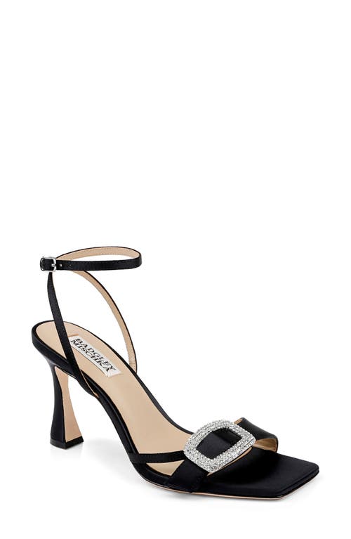 Badgley Mischka Collection Judith Ankle Strap Sandal In Black Satin