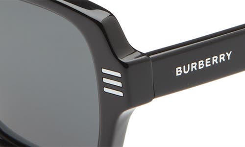 Shop Burberry 51mm Rectangular Sunglasses In Black/dark Grey