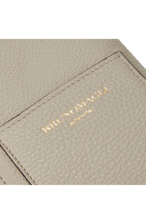 Bruno Magli Serena Leather Zip Pouch Lanyard In Neutral