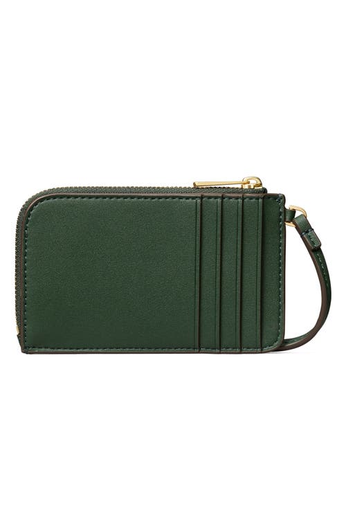 Shop Tory Burch Ella Bio Zip Card Case In Basil