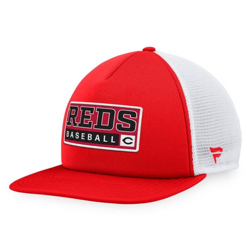 Men's Majestic Red/White Cincinnati Reds Foam Trucker Snapback Hat