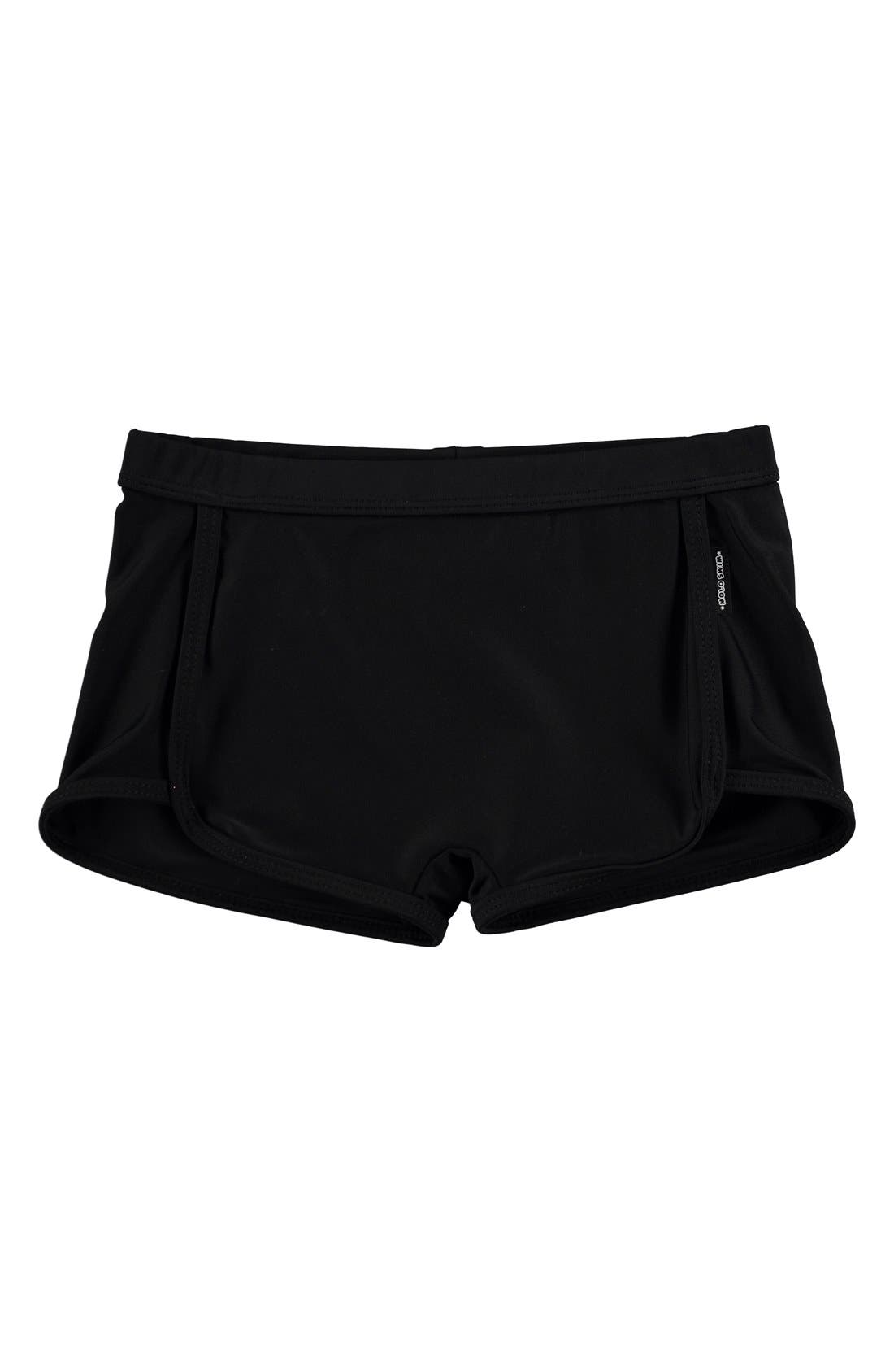 girls black swim shorts