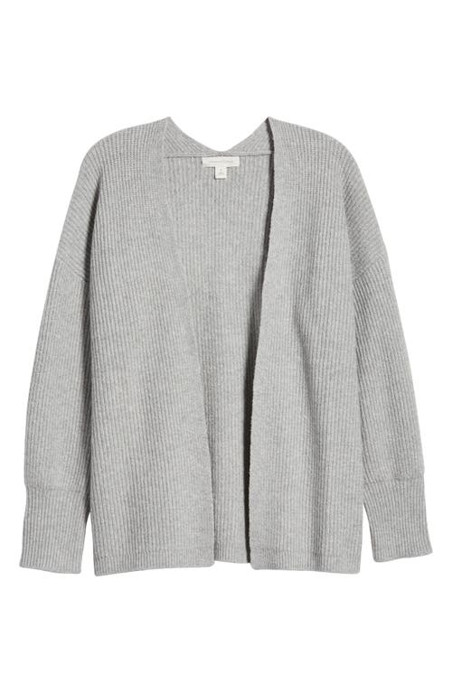 Shop Treasure & Bond Rib Bishop Sleeve Cardigan In Grey Heather