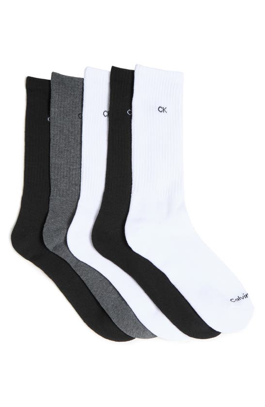 Calvin Klein Basic Sport Athletic Socks In White/ Grey/ Black