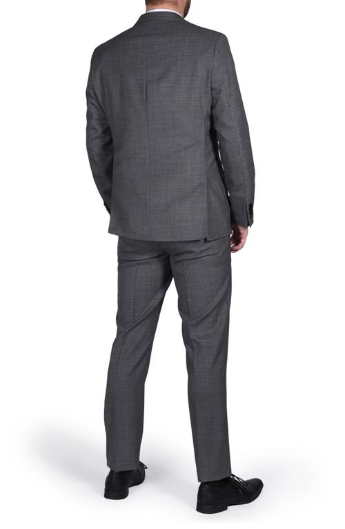 Shop Cricketeer Birdseye Slim Fit Wool Blend Suit In Grey