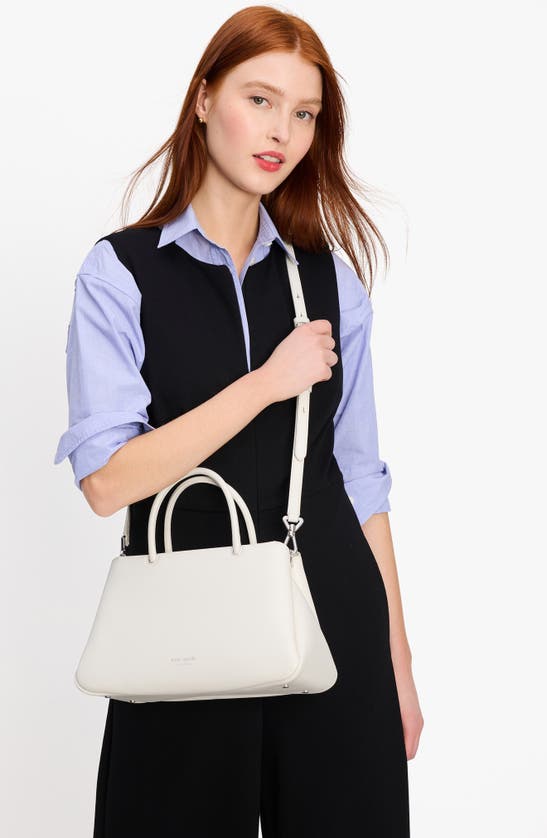 Kate Spade Grace Smooth Leather Satchel In Cream