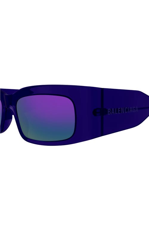 Shop Balenciaga 56mm Rectangular Sunglasses In Violet