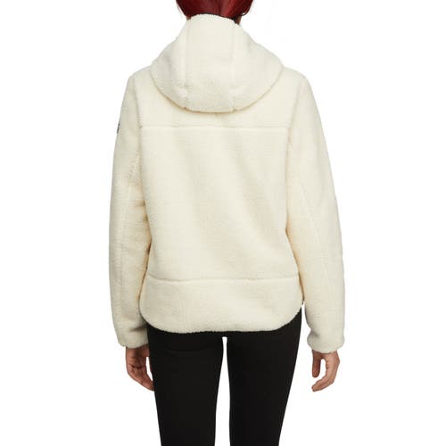 Shop Pajar Blakely Boyfriend Fit Shearling Jacket With Fixed Hood In Natural