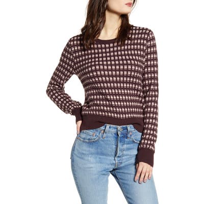 Leith Chunky Knit Crop Sweater, Burgundy