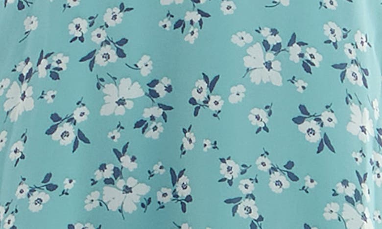 Shop Speechless Floral Ruffle Mini Sundress In Light Blue/ Ivory