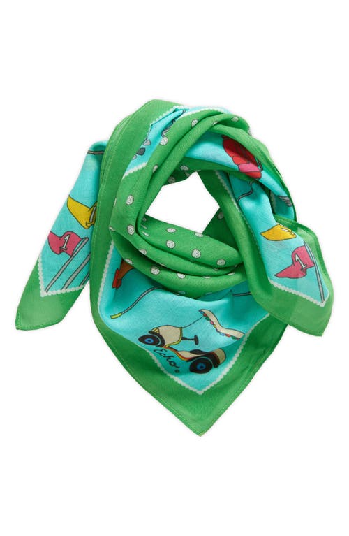 Echo Fore Cotton Square Scarf In Green