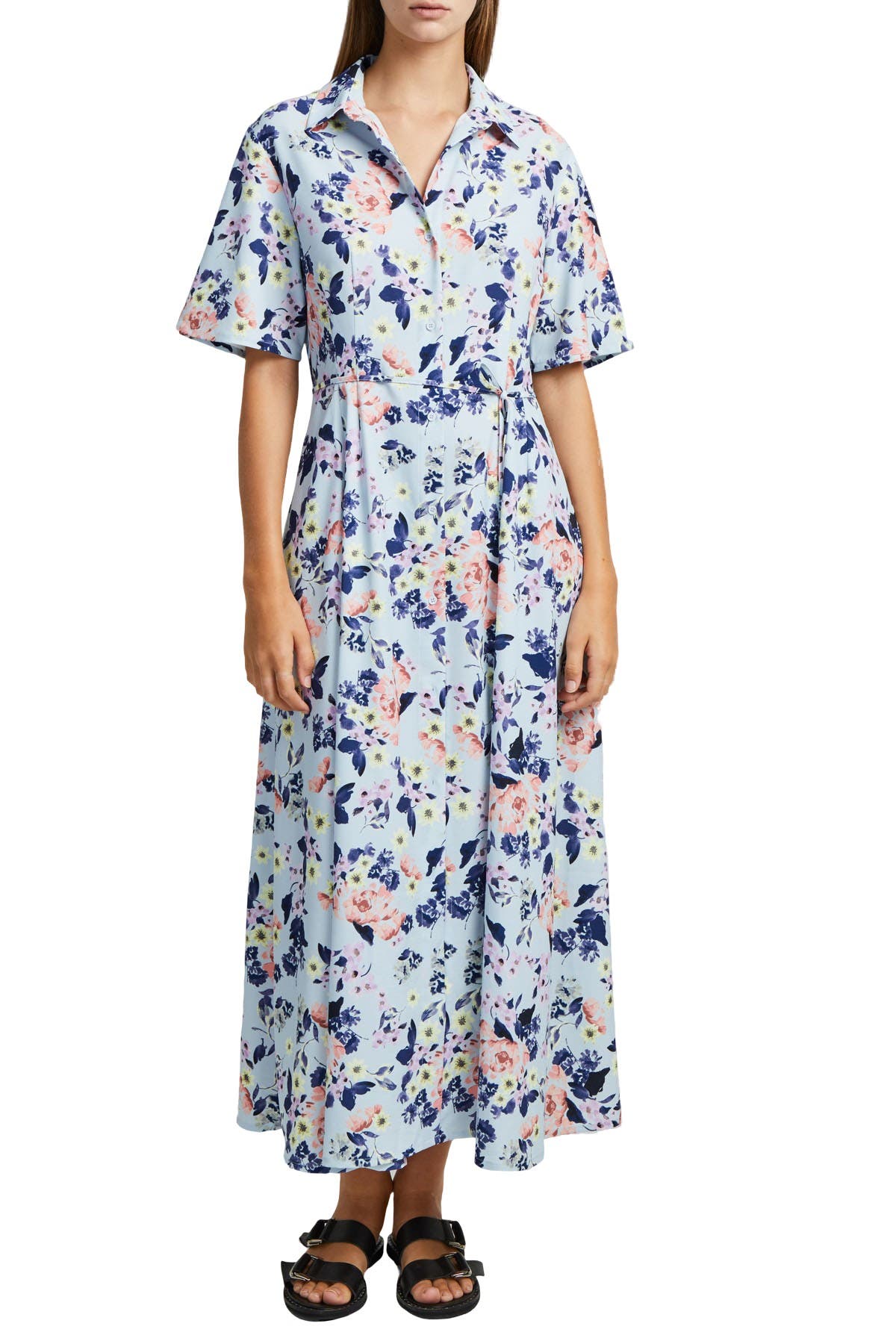 french connection floral shirt dress
