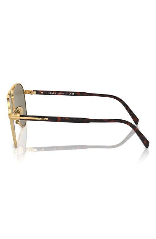 Shop Prada 58mm Pilot Sunglasses In Gold/lite Brown