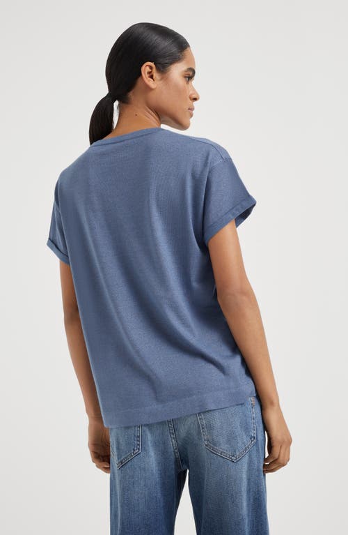 Shop Brunello Cucinelli Cashmere And Silk Lightweight Sweater In Blue