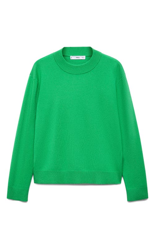 MANGO Rib Mock Neck Sweater Green at Nordstrom,