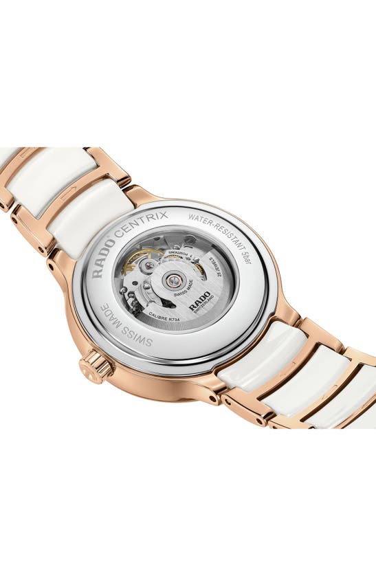 Rado Centrix Diamonds Open Heart Automatic Watch, 35mm In White