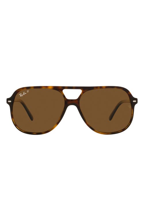 Ray Ban Ray-ban 60mm Square Polarized Sunglasses In Havana/polar Brown