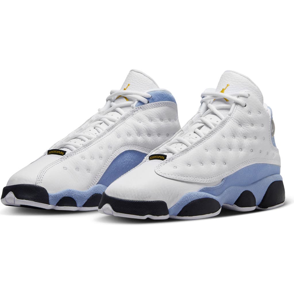 Jordan Kids' 13 Retro Sneaker In White/yellow/blue