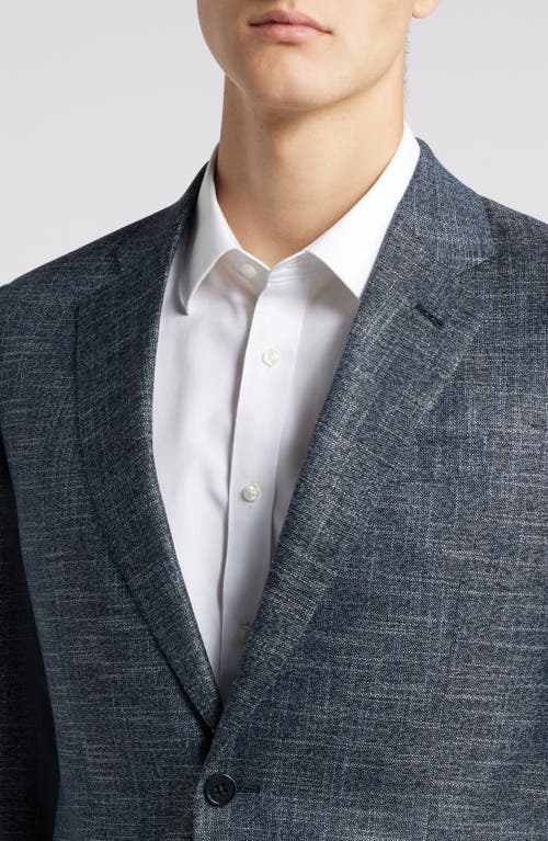 Shop Emporio Armani Slub Viscose Sport Coat In Grey